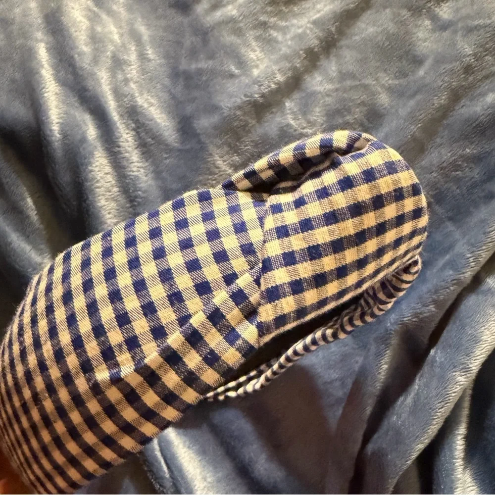 Set of 3 Padded Headbands Blue Gingham Black Velvet & Solid Blue Wide  Headbands